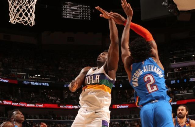  锡安复出首秀鹈鹕加时险胜雷霆终结四连败